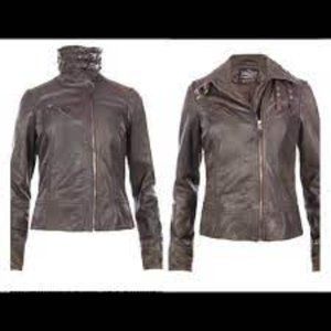 All Saints Belvedere Leather Moto Jacket Size 8